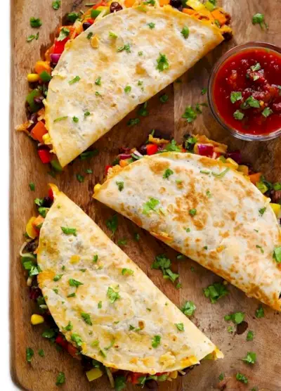 recept na vegetariánskou quesadillu na snadné večeře