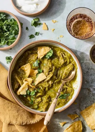 recette de poulet chili verde pour la préparation des repas d'automne