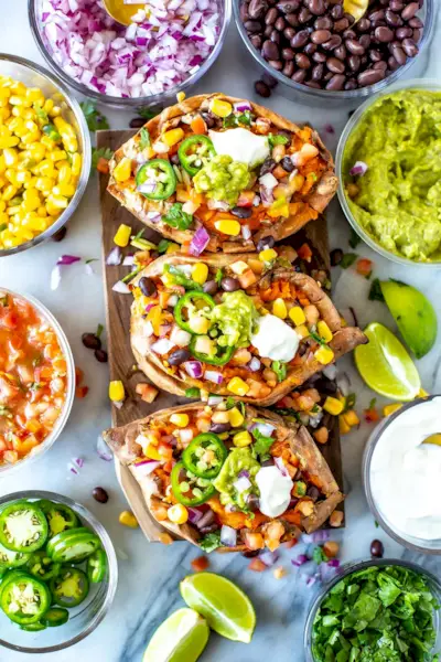 moniatos farcits de mongetes negres fàcils de preparar