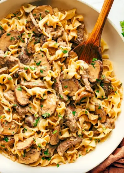 hovězí stroganoff komfortní jídlo recept