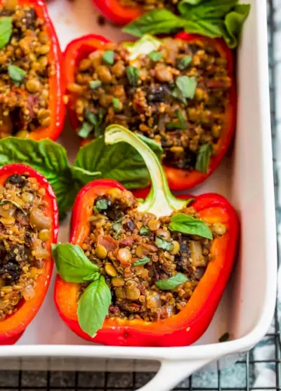 recept na veganské plněné papriky