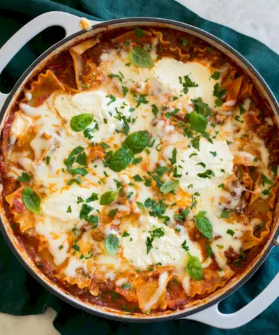 une recette de lasagne à la poêle