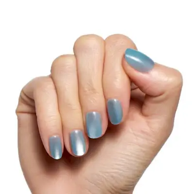 XS kulaté modré sametové natlačovací nehty