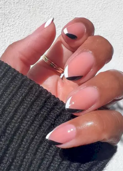 ongles français colorés