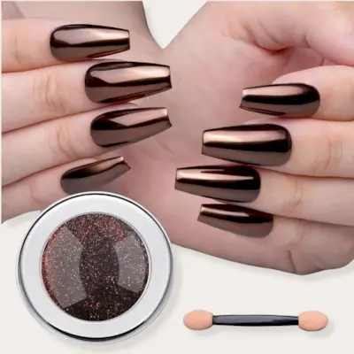 Poudre à Ongles Chromée Marron