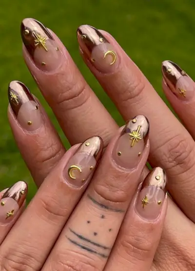 ongles chromés d'automne