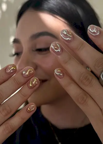 ongles chromés d'automne