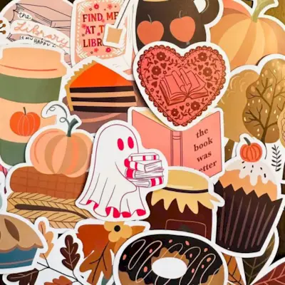 Set Stiker Musim Gugur Kutu Buku