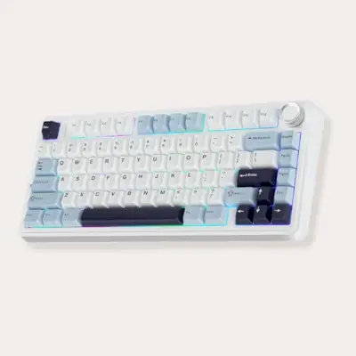 Draadloos romig toetsenbord met achtergrondverlichting