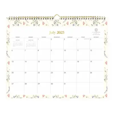 Calendari mural mensual floral 2025/2026