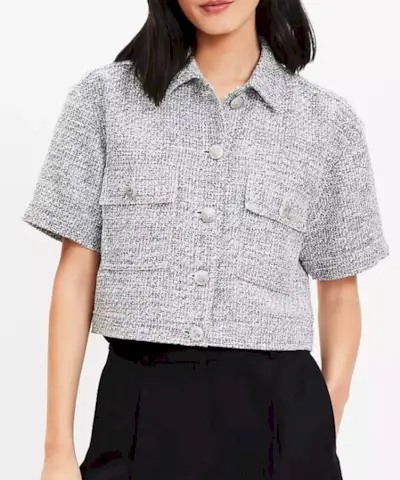 Tweedová bunda s krátkým rukávem