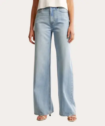 Jean large taille haute