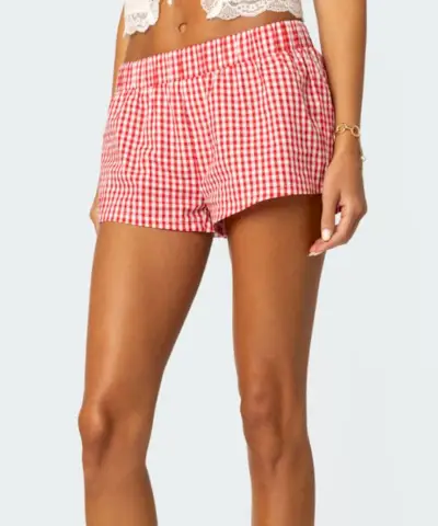 Gingham boxer rövidnadrág