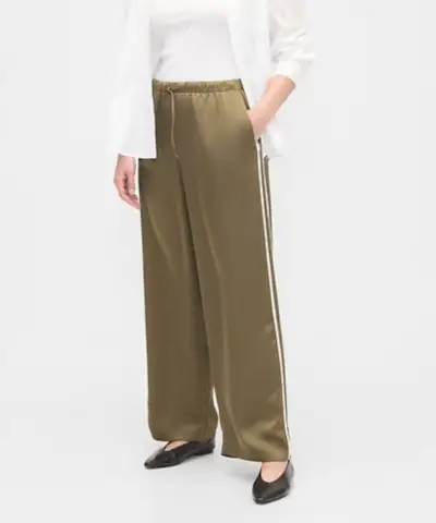 Pantalons de setí amb ratlles relaxades