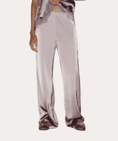 Pantalons de setí de cintura alta