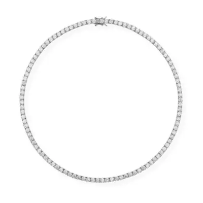 Kate 4MM kulatý broušený bílý safírový náhrdelník