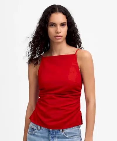 Débardeur froncé à encolure carrée