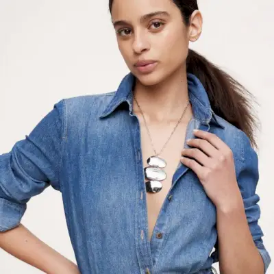 Collier pendentif elliptique