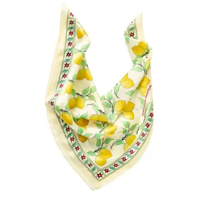 Bufanda de seda Elegancia Tropical Citrus Bloom