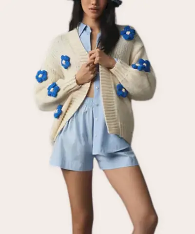 Cardigan à fleurs modèle 3D