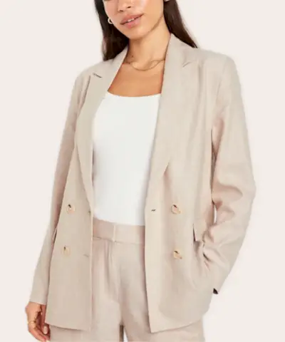 Blazer croisé en lin
