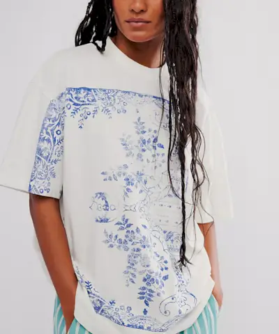 T-shirt à écran floral