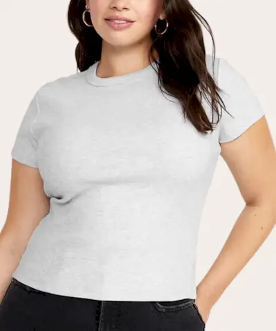 Zkrácené žebrované tričko