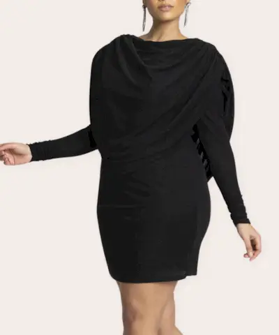 Mini šaty s kapucí a výstřihem