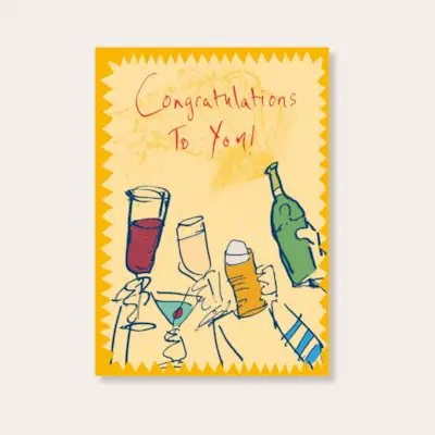Targeta de còctels d'enhorabona