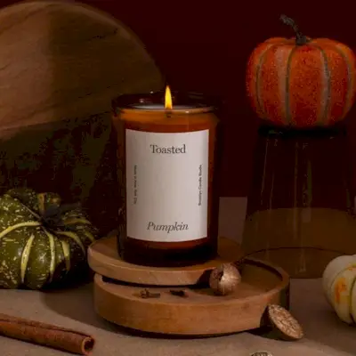 Opečená dýňová svíčka
