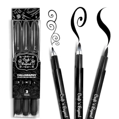 Stylos pinceaux de calligraphie, lot de 3