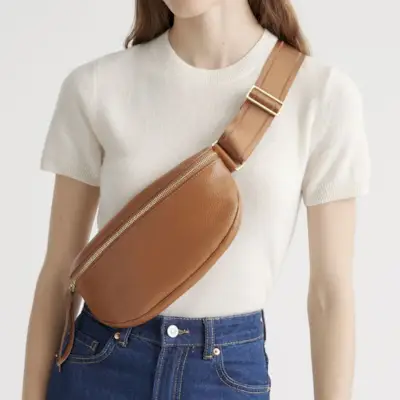 Sac à bandoulière italien en cuir grainé